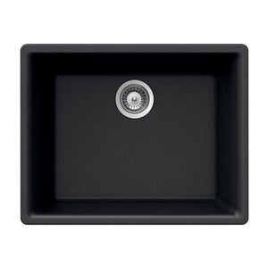 Hamat - SIO-2418SU-BL - Granite Undermount Single Bowl Kitchen Sink, Black