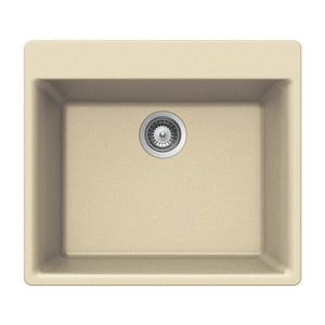 Hamat - SIO-2420ST-SD - Granite Topmount Single Bowl Kitchen Sink, Sand