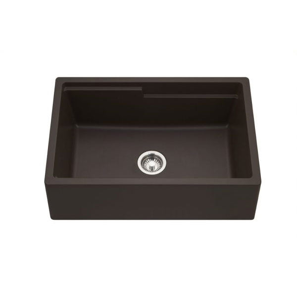 Hamat - SIO-3320SAW-MO - Granite Apron-Front Workstation Kitchen Sink, Mocha