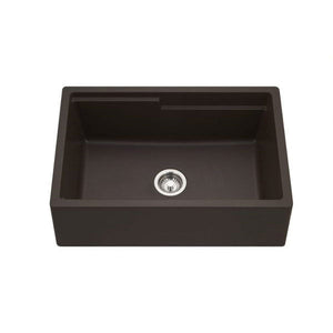 Hamat - SIO-3320SAW-MO - Granite Apron-Front Workstation Kitchen Sink, Mocha