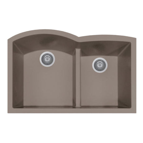 Hamat - SIO-3321DAUR-MO - Undermount Double Bowl Granite Kitchen Sink, Mocha