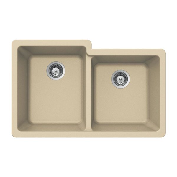 Hamat - SIO-3321DUR-SD - Granite Undermount 60/40 Double Bowl Kitchen Sink, Sand