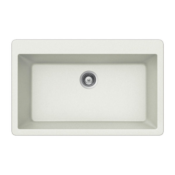 Hamat - SIO-3321ST-MO - Granite Topmount Large Single Bowl Kitchen Sink, Mocha
