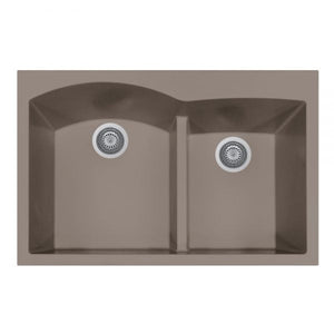 Hamat - SIO-3322DATR-TA - Topmount Double Bowl Granite Kitchen Sink, Taupe