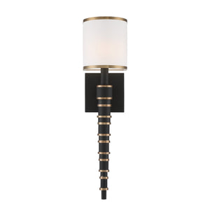 Sloane 1 Light Vibrant Gold + Black Forged Sconce SLO-A3601-VG-BF