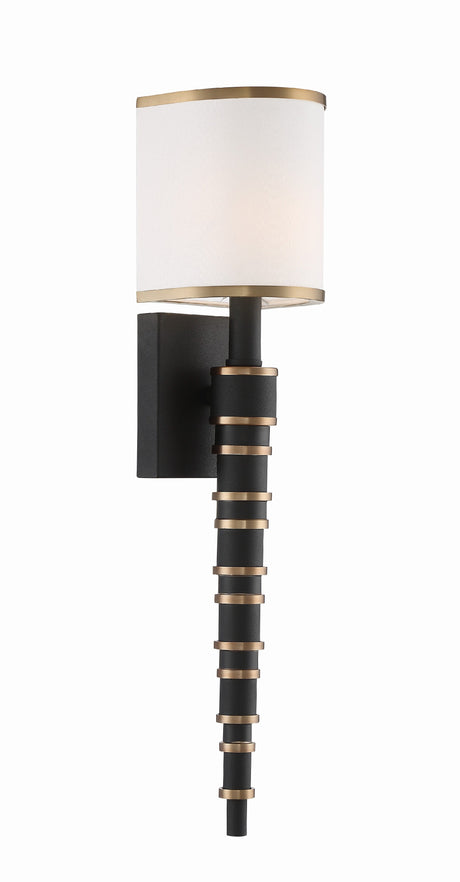 Sloane 1 Light Vibrant Gold + Black Forged Sconce SLO-A3601-VG-BF