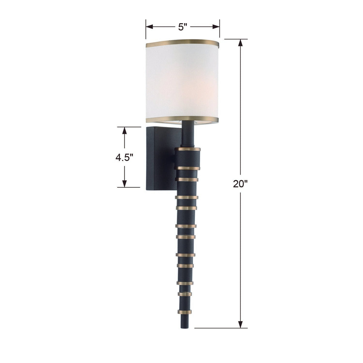 Sloane 1 Light Vibrant Gold + Black Forged Sconce SLO-A3601-VG-BF