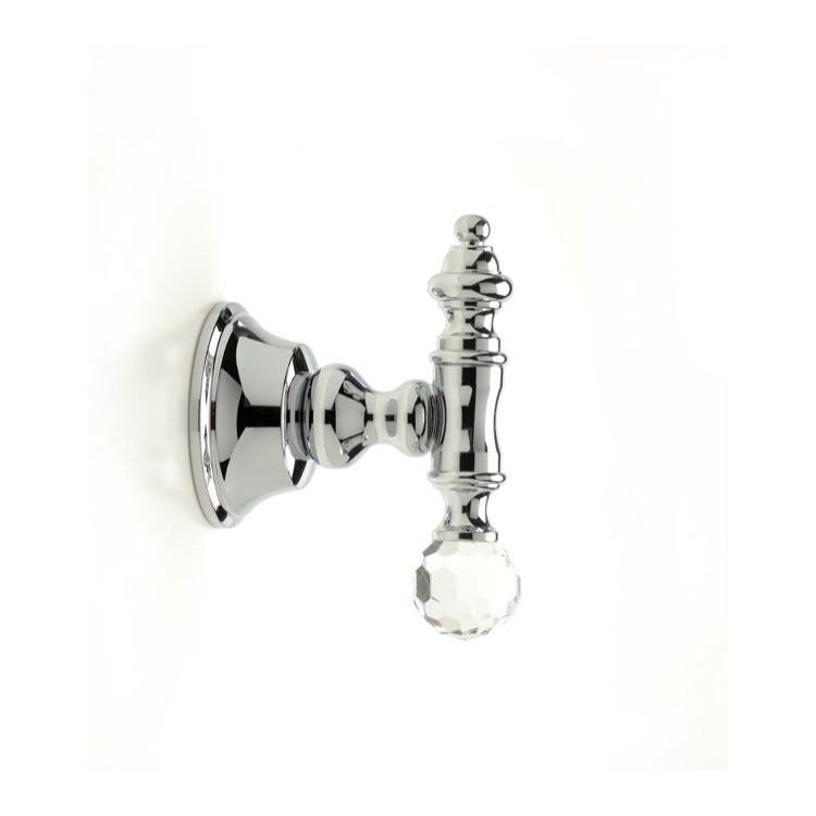 Robe Hook, Chrome, Brass with Crystal