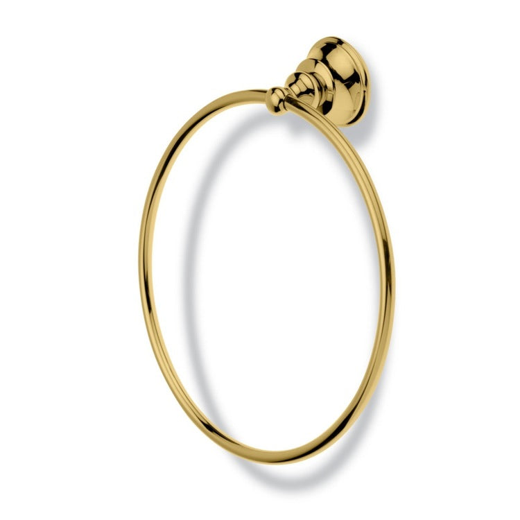 Contemporary Gold Finish Brass Towel Ring