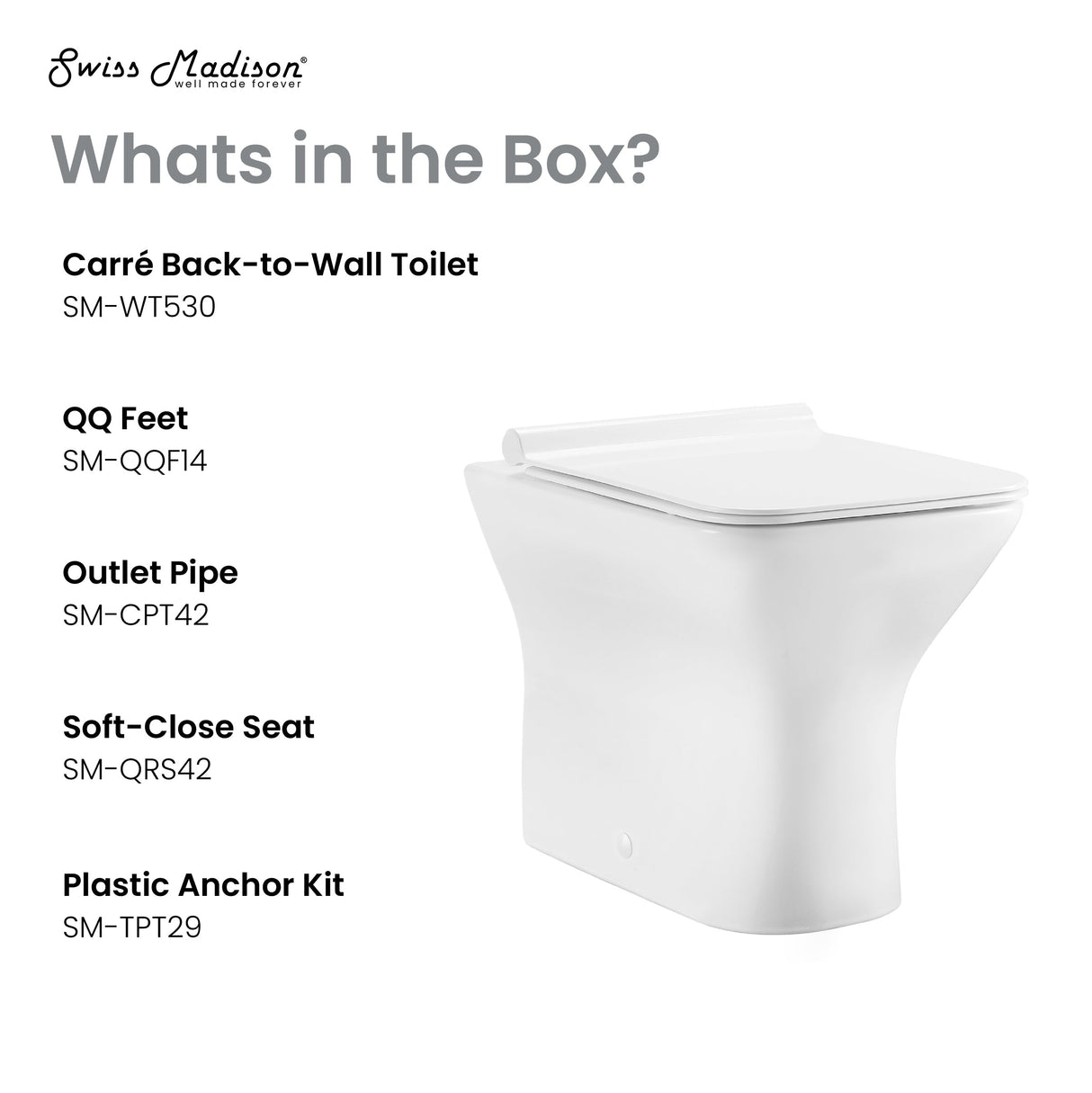 Carre Back-To-Wall Square Toilet Bowl