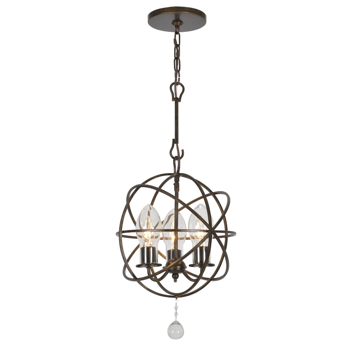 Solaris 3 Light English Bronze Sphere Outdoor Pendant SOL-9325-EB