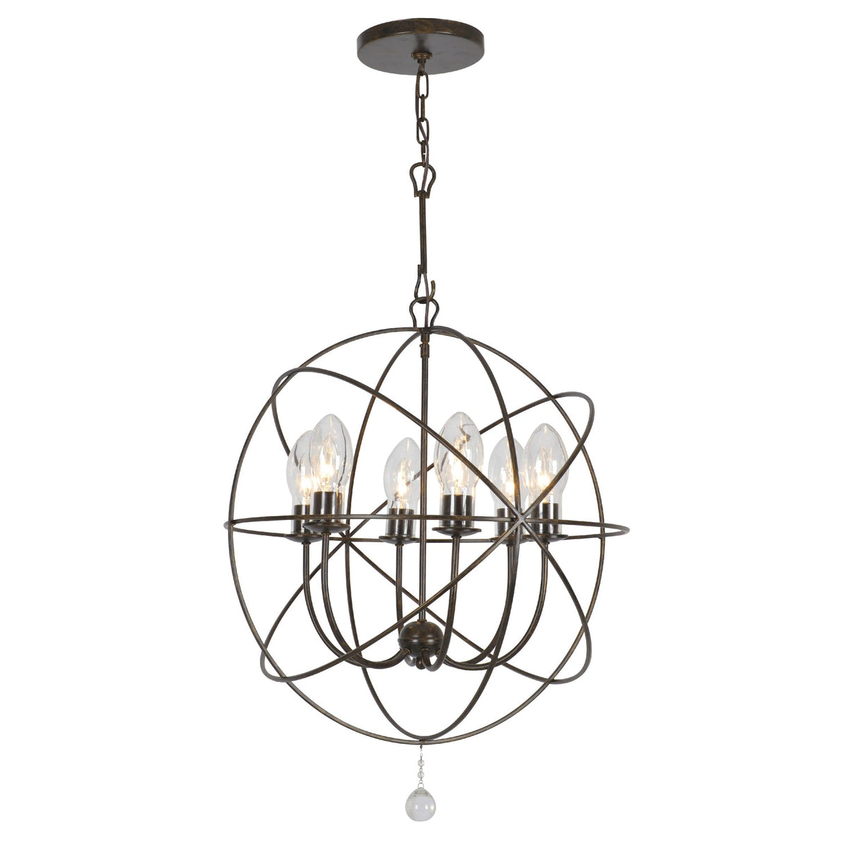 Solaris 6 Light English Bronze Sphere Outdoor Pendant SOL-9326-EB