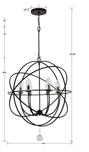Solaris 6 Light English Bronze Sphere Outdoor Pendant SOL-9328-EB