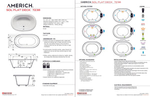 Americh SF7238TA5-BI Sol Flat Deck 7238 - Tub Only / Airbath 5 - Biscuit