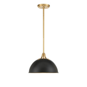 Soto 1 Light Matte Black + Antique Gold Mini Pendant SOT-18013-MK-GA