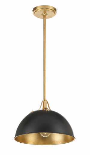 Soto 1 Light Matte Black + Antique Gold Mini Pendant SOT-18013-MK-GA