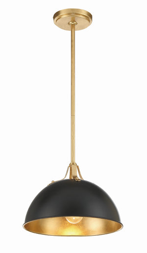 Soto 1 Light Matte Black + Antique Gold Mini Pendant SOT-18013-MK-GA