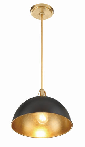 Soto 1 Light Matte Black + Antique Gold Mini Pendant SOT-18013-MK-GA