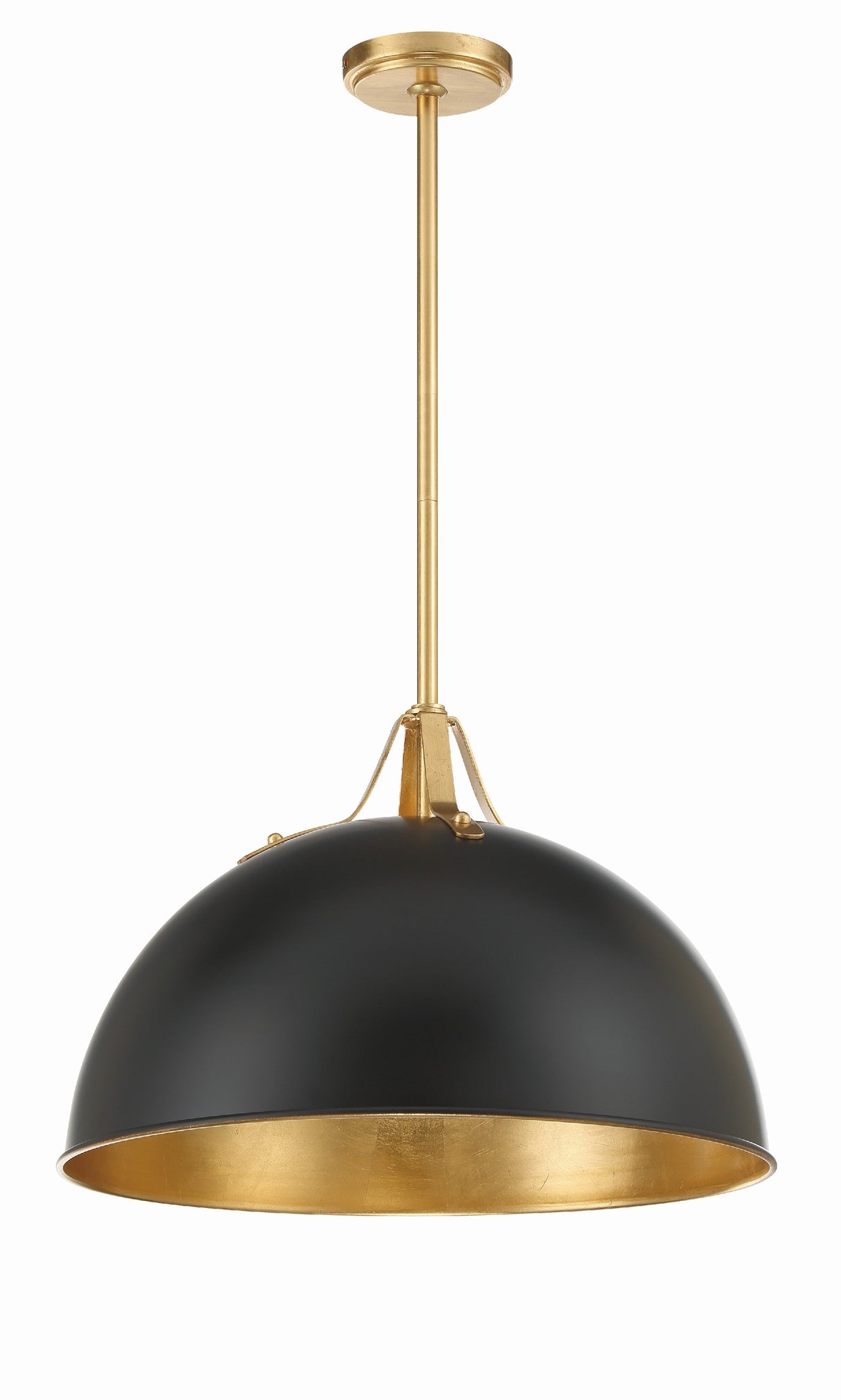 Soto 1 Light Matte Black + Antique Gold Chandelier SOT-18015-MK-GA