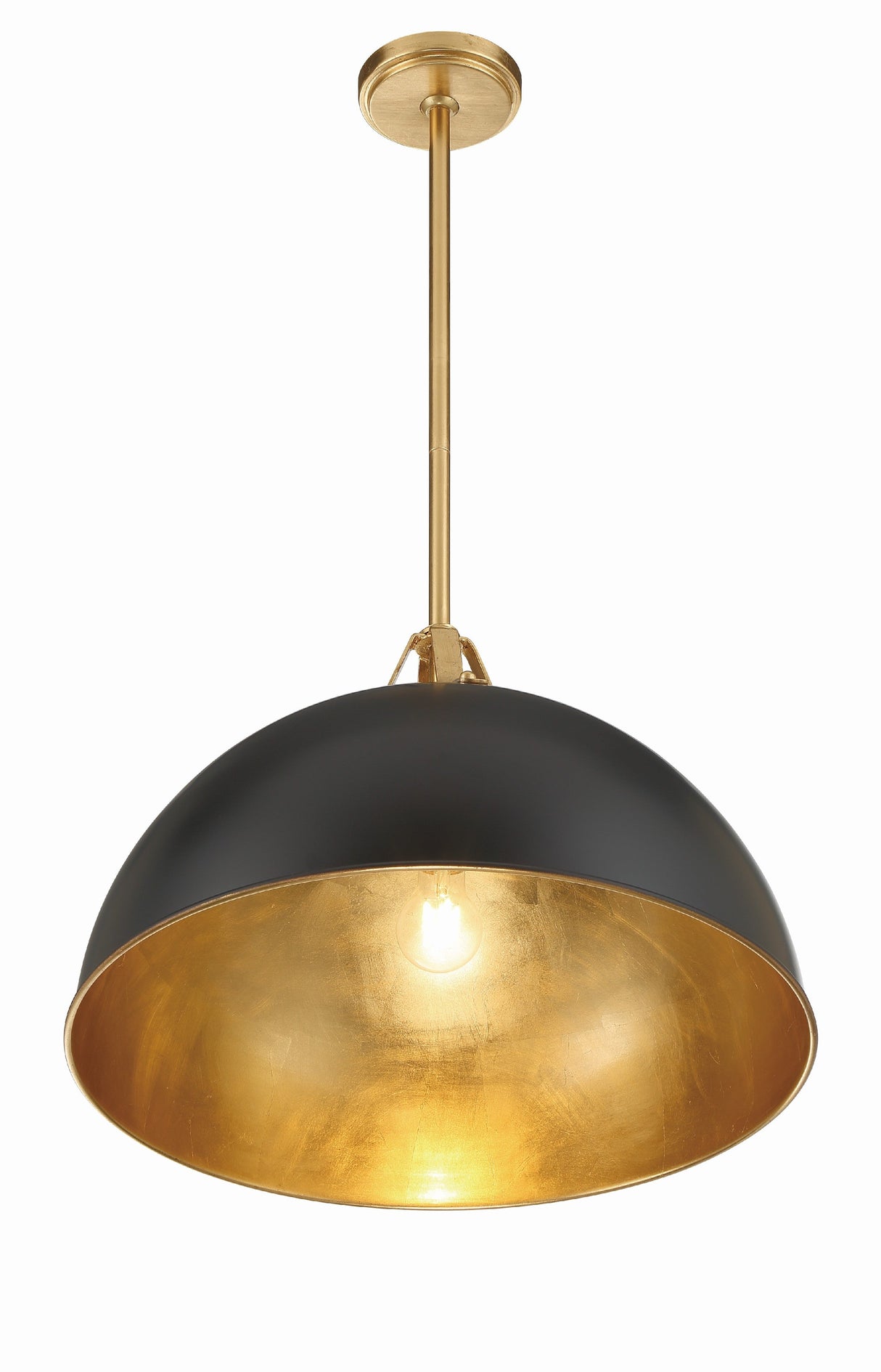 Soto 1 Light Matte Black + Antique Gold Chandelier SOT-18015-MK-GA