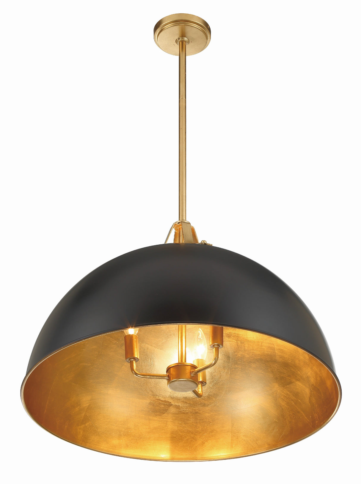 Soto 3 Light Matte Black + Antique Gold Chandelier SOT-18017-MK-GA