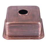 Nantucket Sinks' SQRC-7PS 16.625 Inch Copper Square Dualrmount Bar Sink and Cutting Board