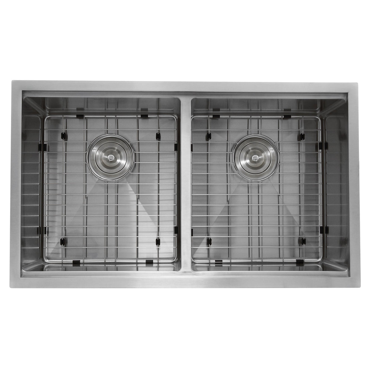 Nantucket Sinks' SR-PS-3219-DE-16 Double Equal Prep Station Small Radius Undermount Stainless Sink with Accessories