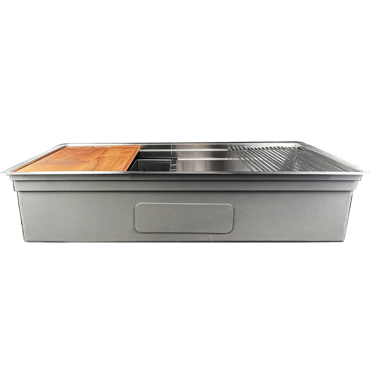 Nantucket Sinks' SR-PS-4220-16  Small Radius 42Inch Pro Series Large Prep Station Single Bowl Undermount Stainless Steel Kitchen Sink with Compatible Accessories