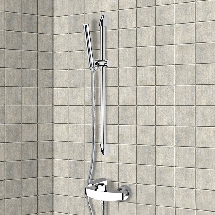 Chrome Slidebar Shower Set With Hand Shower