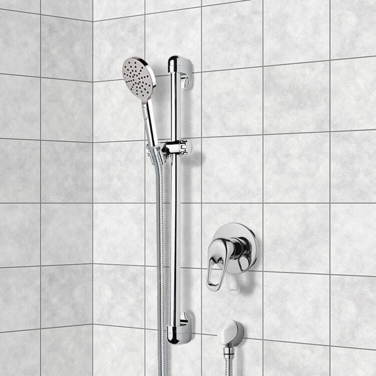 Chrome Slidebar Shower Set With Multi Function Hand Shower