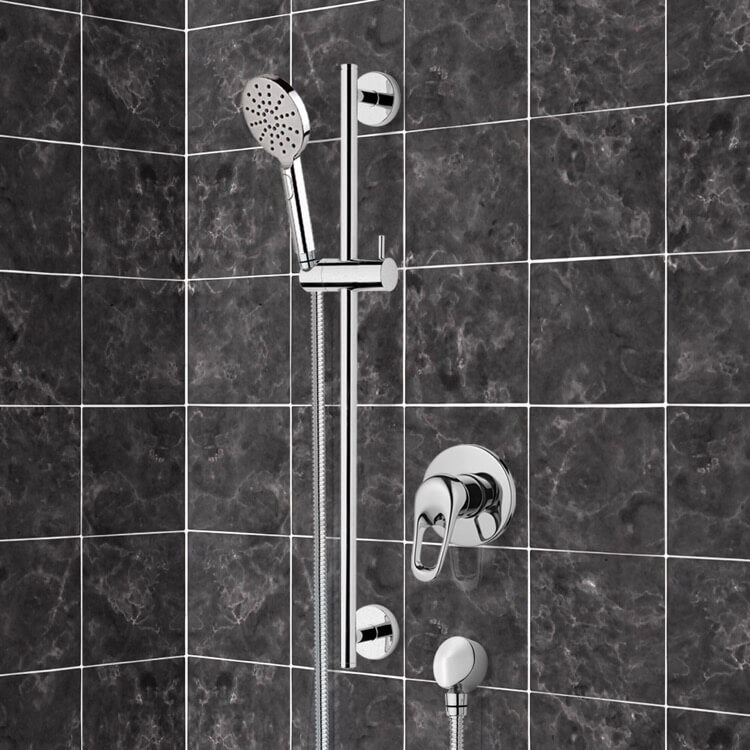 Chrome Slidebar Shower Set With Multi Function Hand Shower