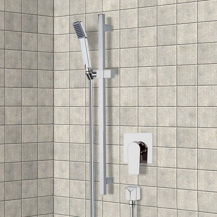 Chrome Slidebar Shower Set With Hand Shower