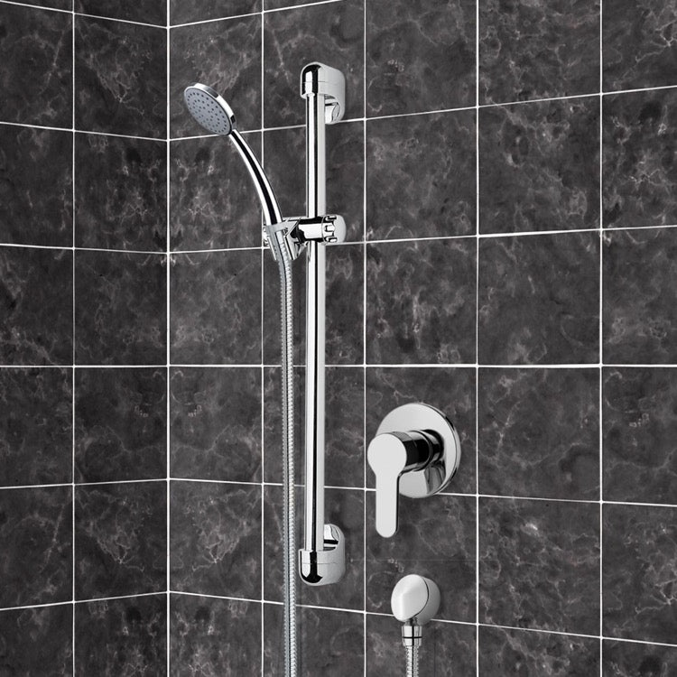 Chrome Slidebar Shower Set With Hand Shower