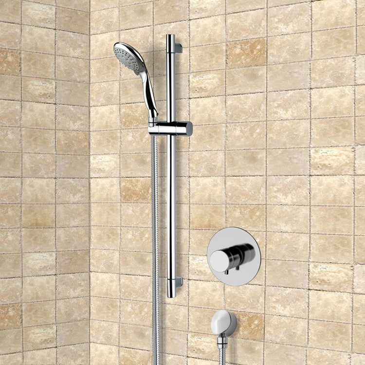 Chrome Thermostatic Slidebar Shower Set With Multi Function Hand Shower
