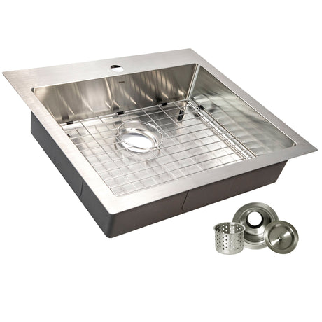 Nantucket Sinks' SR2522-5.5-16 Pro Series Small Radius Topmount Single Hole Stainless Steel ADA Kitchen Sink