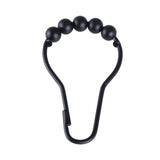Edenscape SRCR120 Roller Ball Shower Curtain Rings (12 Pieces/Set), Matte Black