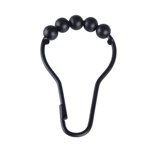 Edenscape SRCR120 Roller Ball Shower Curtain Rings (12 Pieces/Set), Matte Black