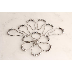 Edenscape SRCR121 Roller Ball Shower Curtain Rings (12 Pieces/Set), Polished Chrome