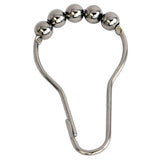 Edenscape SRCR121 Roller Ball Shower Curtain Rings (12 Pieces/Set), Polished Chrome