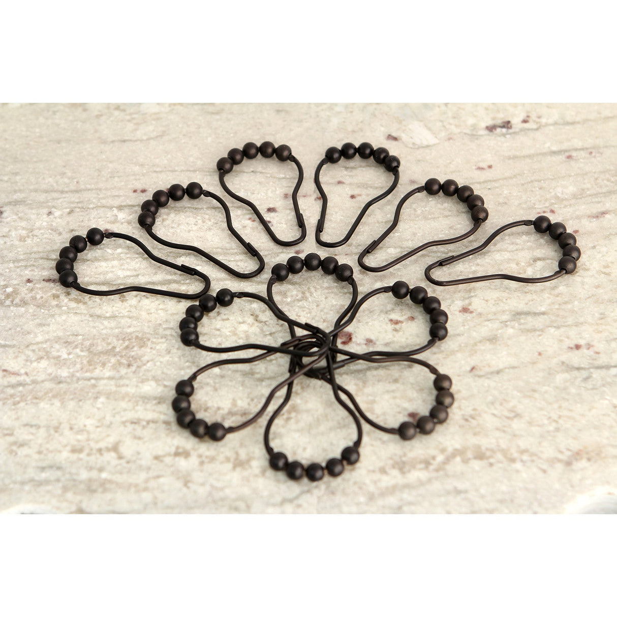 Edenscape SRCR125 Roller Ball Shower Curtain Rings (12 Pieces/Set), Oil Rubbed Bronze