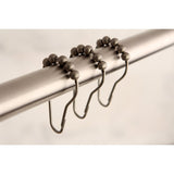 Edenscape SRCR128 Roller Ball Shower Curtain Rings (12 Pieces/Set), Brushed Nickel