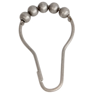 Edenscape SRCR128 Roller Ball Shower Curtain Rings (12 Pieces/Set), Brushed Nickel