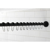 Edenscape SRK600 60-Inch to 72-Inch Adjustable Shower Curtain Rod with Rings Combo, Matte Black