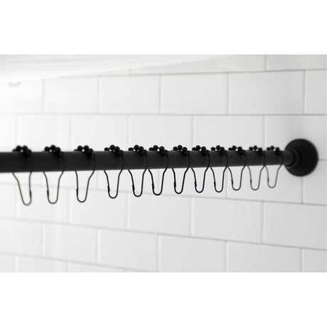 Edenscape SRK600 60-Inch to 72-Inch Adjustable Shower Curtain Rod with Rings Combo, Matte Black