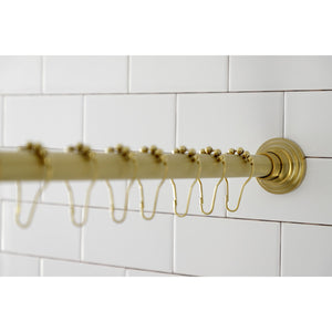 Edenscape SRK607 60-Inch to 72-Inch Adjustable Shower Curtain Rod with Rings Combo, Brushed Brass