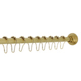 Edenscape SRK607 60-Inch to 72-Inch Adjustable Shower Curtain Rod with Rings Combo, Brushed Brass