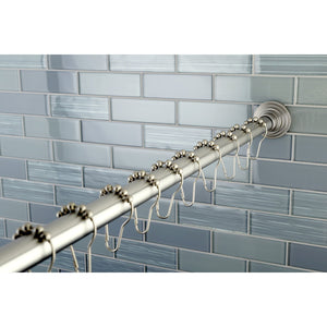 Edenscape SRK608 60-Inch to 72-Inch Adjustable Shower Curtain Rod with Rings Combo, Brushed Nickel