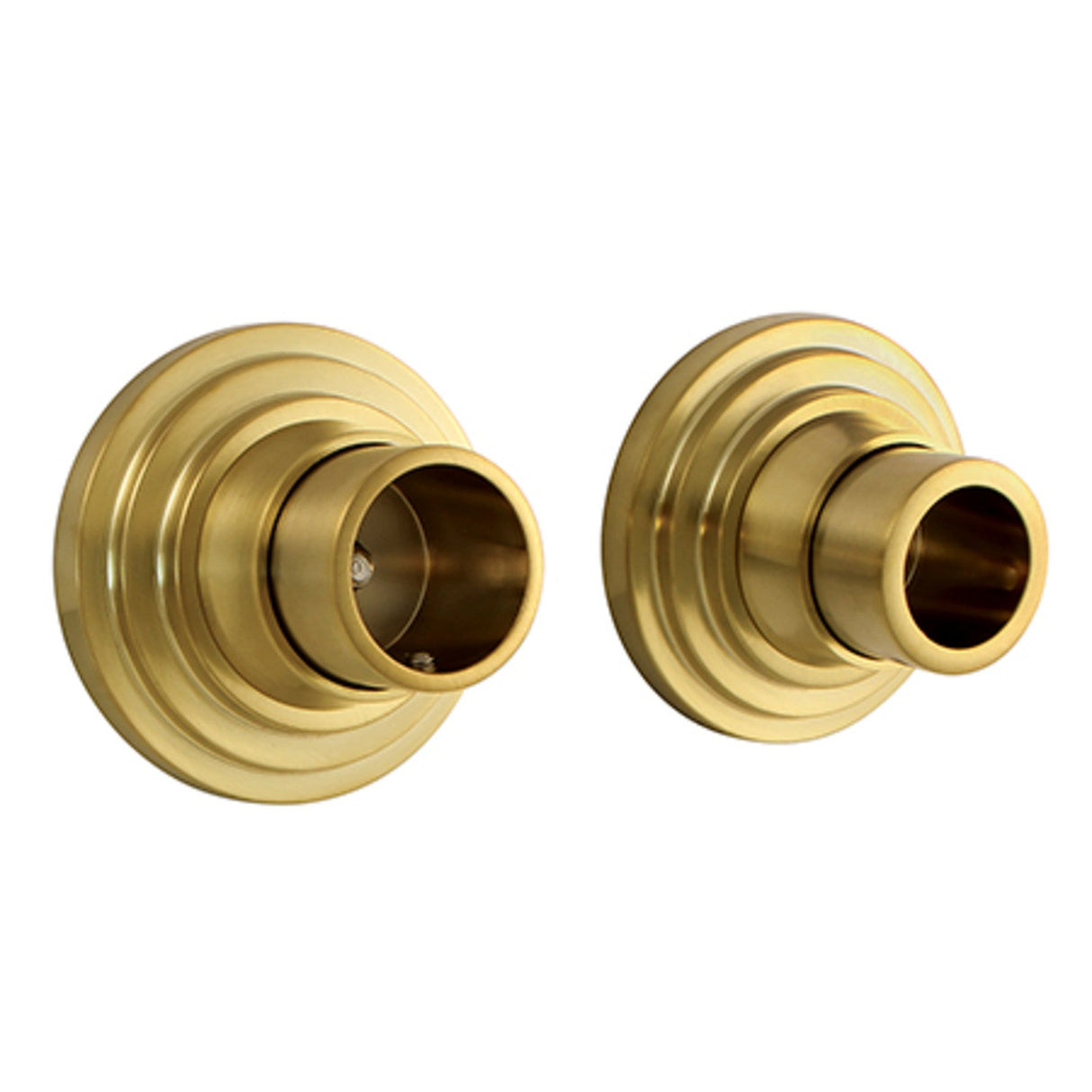 Edenscape SRP2717 Brass Shower Curtain Rod Base, Brushed Brass