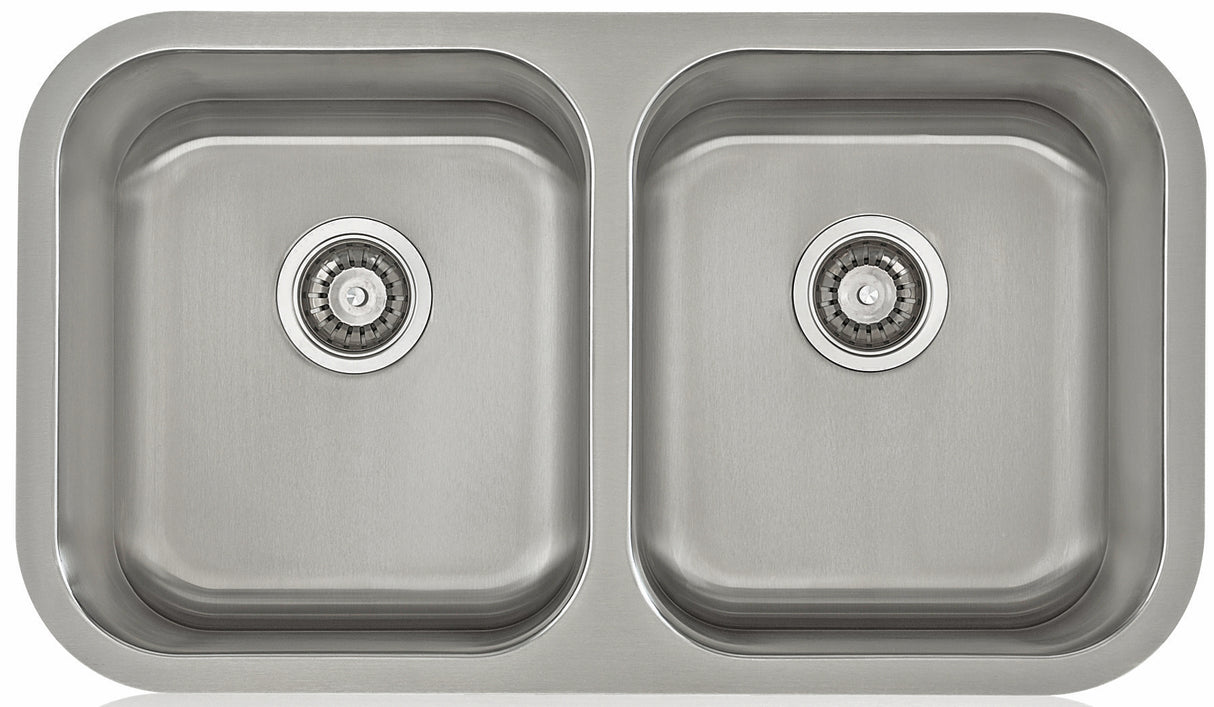 Lenova SS-ADA-D32 Undermount Double Bowl 30 x 18 x 5-1/2 - Brushed Satin