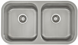 Lenova SS-ADA-D32 Undermount Double Bowl 30 x 18 x 5-1/2 - Brushed Satin